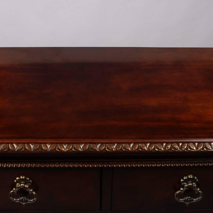 Oversized French Carved Flame Mahogany 2-over-3 Sideboard, 20th Century 3