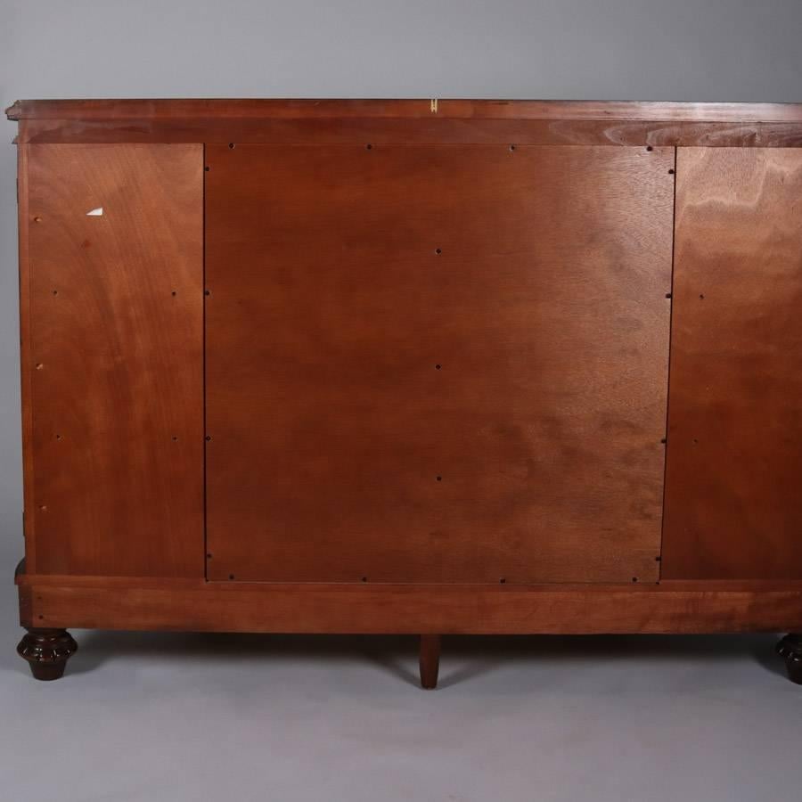 Oversized French Carved Flame Mahogany 2-over-3 Sideboard, 20th Century In Good Condition In Big Flats, NY