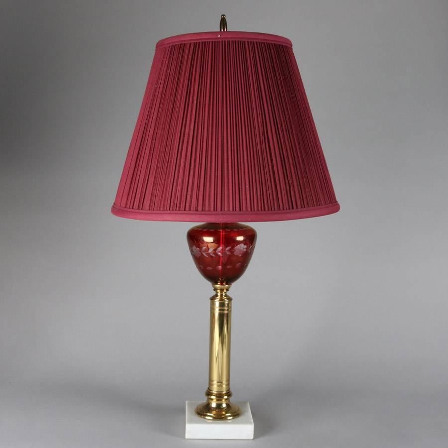 cranberry glass lamps