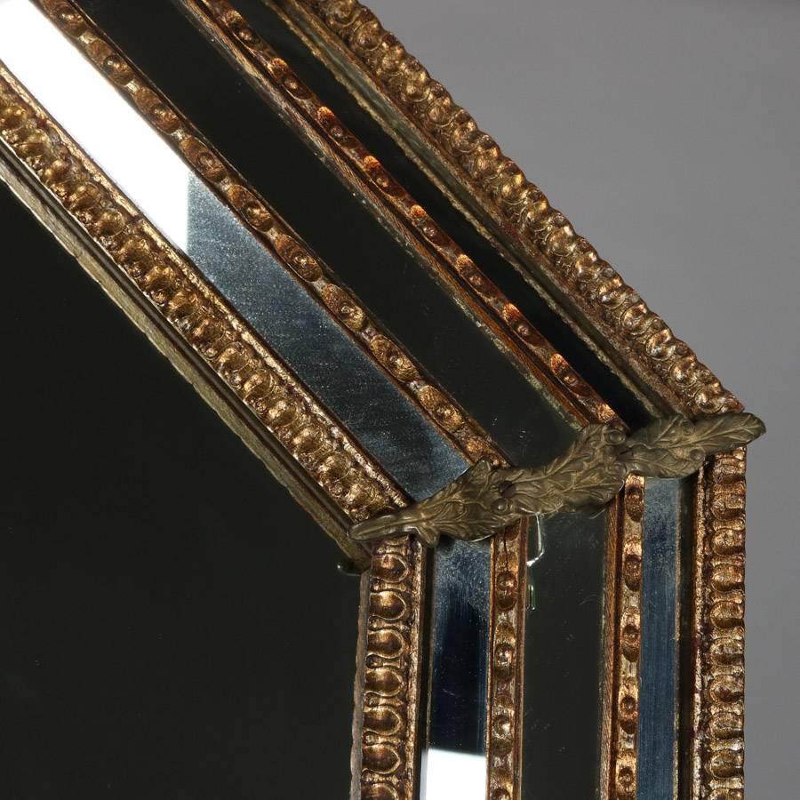 Tall Italian Venetian Giltwood and Ormolu Wall Mirror, 20th Century In Good Condition In Big Flats, NY
