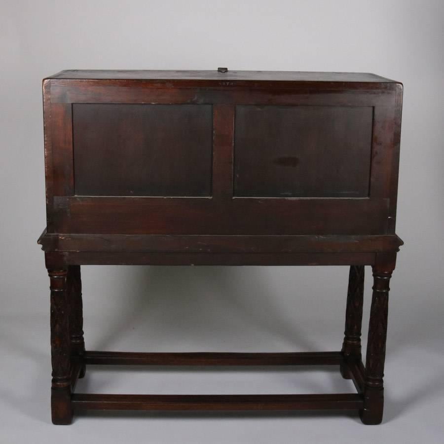 antique oak drop front desk