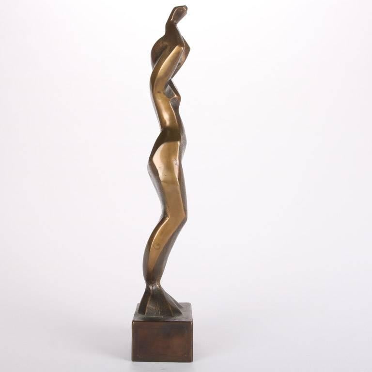 Abstract Expressionist Bronze Sculpture of Dancing Woman by Don Sottile, Signed In Good Condition In Big Flats, NY