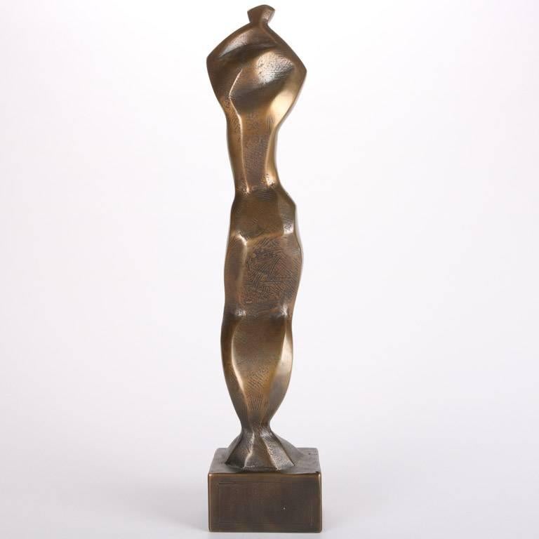 American Abstract Expressionist Bronze Sculpture of Dancing Woman by Don Sottile, Signed
