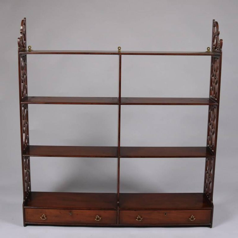 "Colonial Williamsburg Restoration" Mahogany Wall Shelf with Two