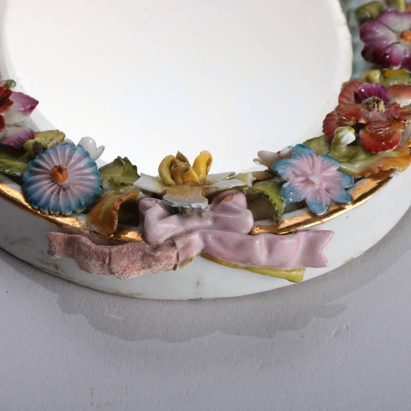 meissen hand painted porcelain mirror