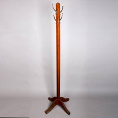 Antique Arts & Crafts Mission Oak Hall Tree Coat Rack, Early 20th Century