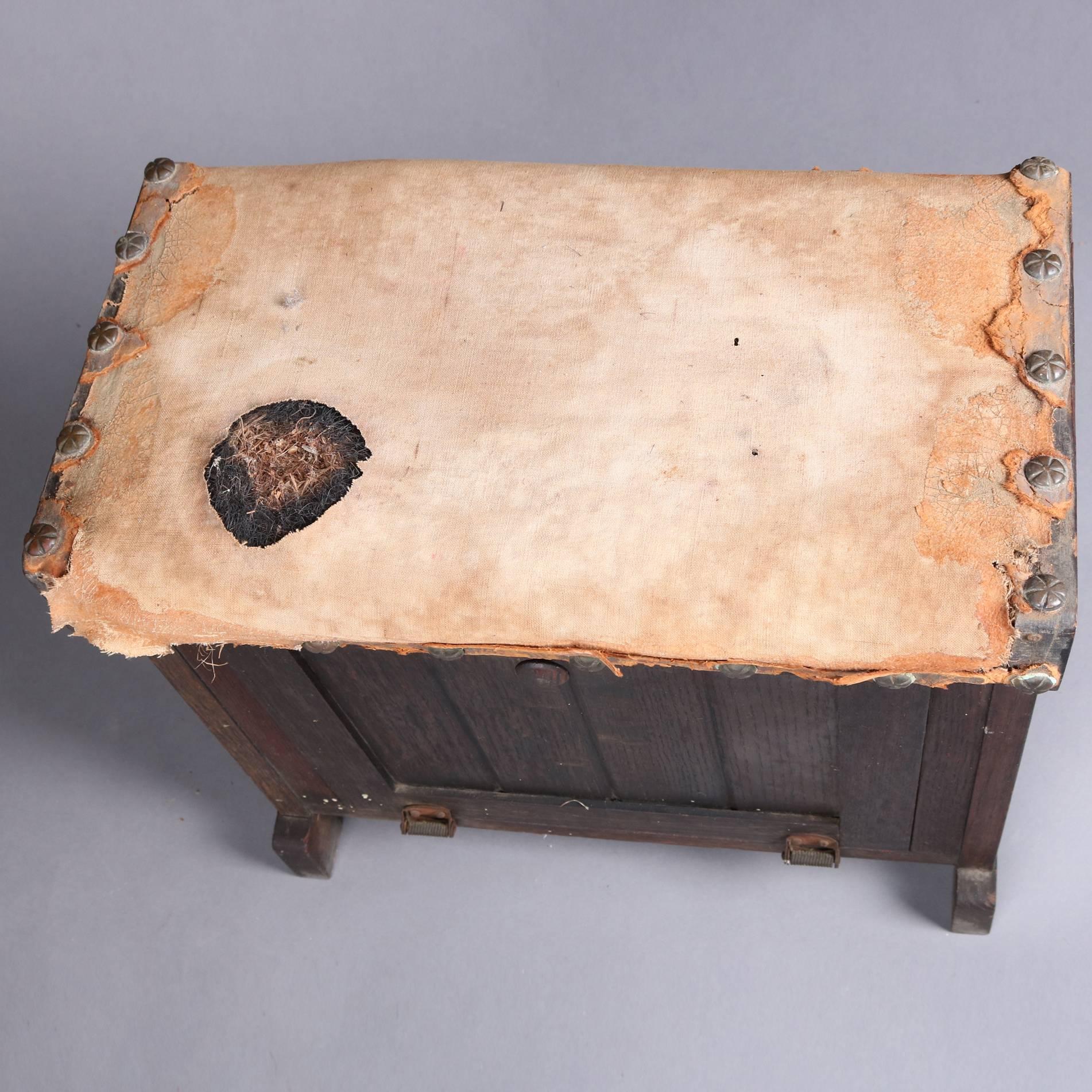 Wood Early 20th Century Primitive Arts & Crafts Antique Grain Painted Shoe Shine Box