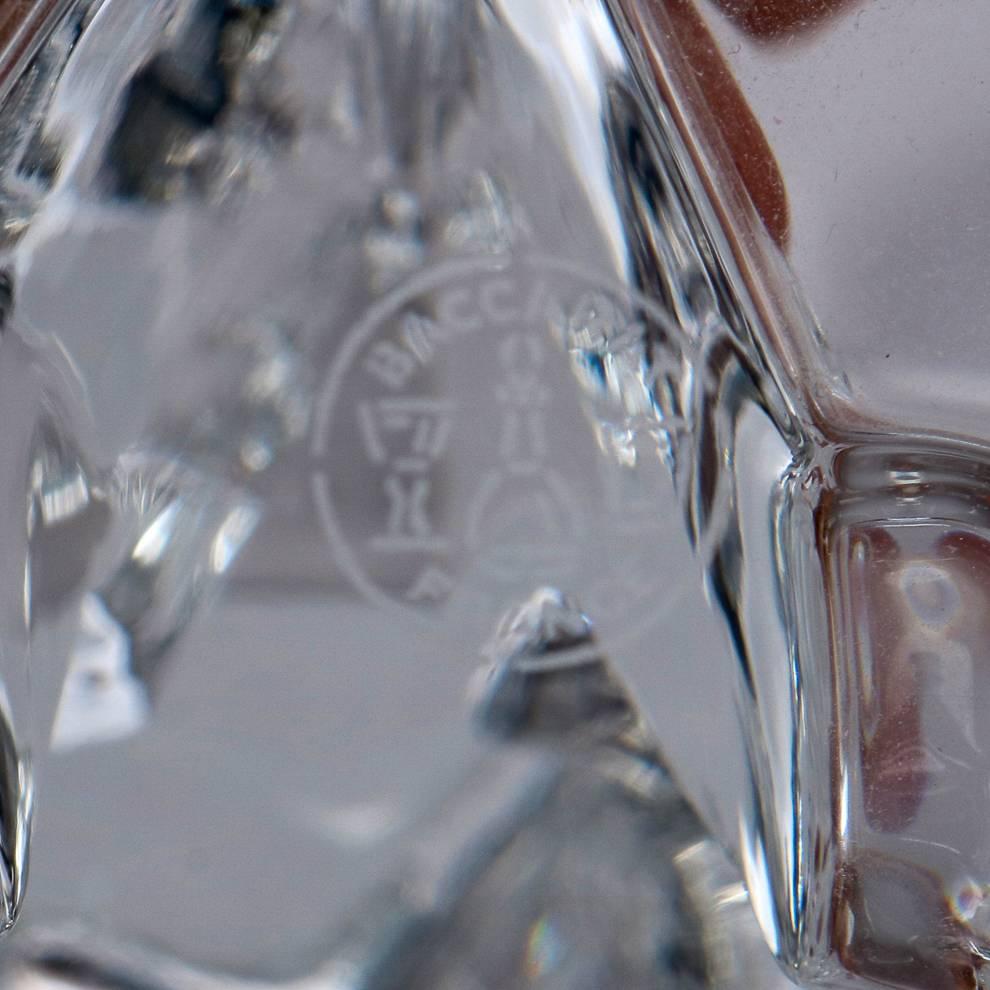 French Baccarat Figurine Crystal Putting Golfer Paperweight, Signed 20th Century 1