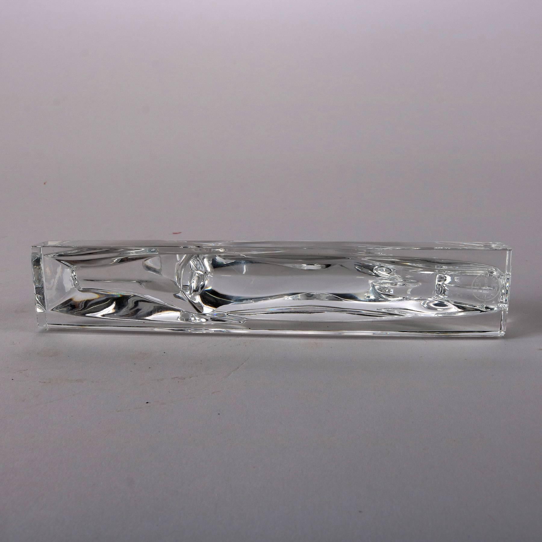 Baccarat Figurine Crystal Greyhound Paperweight, Signed, 20th Century 4