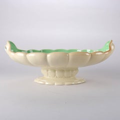 Antique Art Nouveau Cowan Art Pottery Scallop Form Pedestal Center Console Bowl