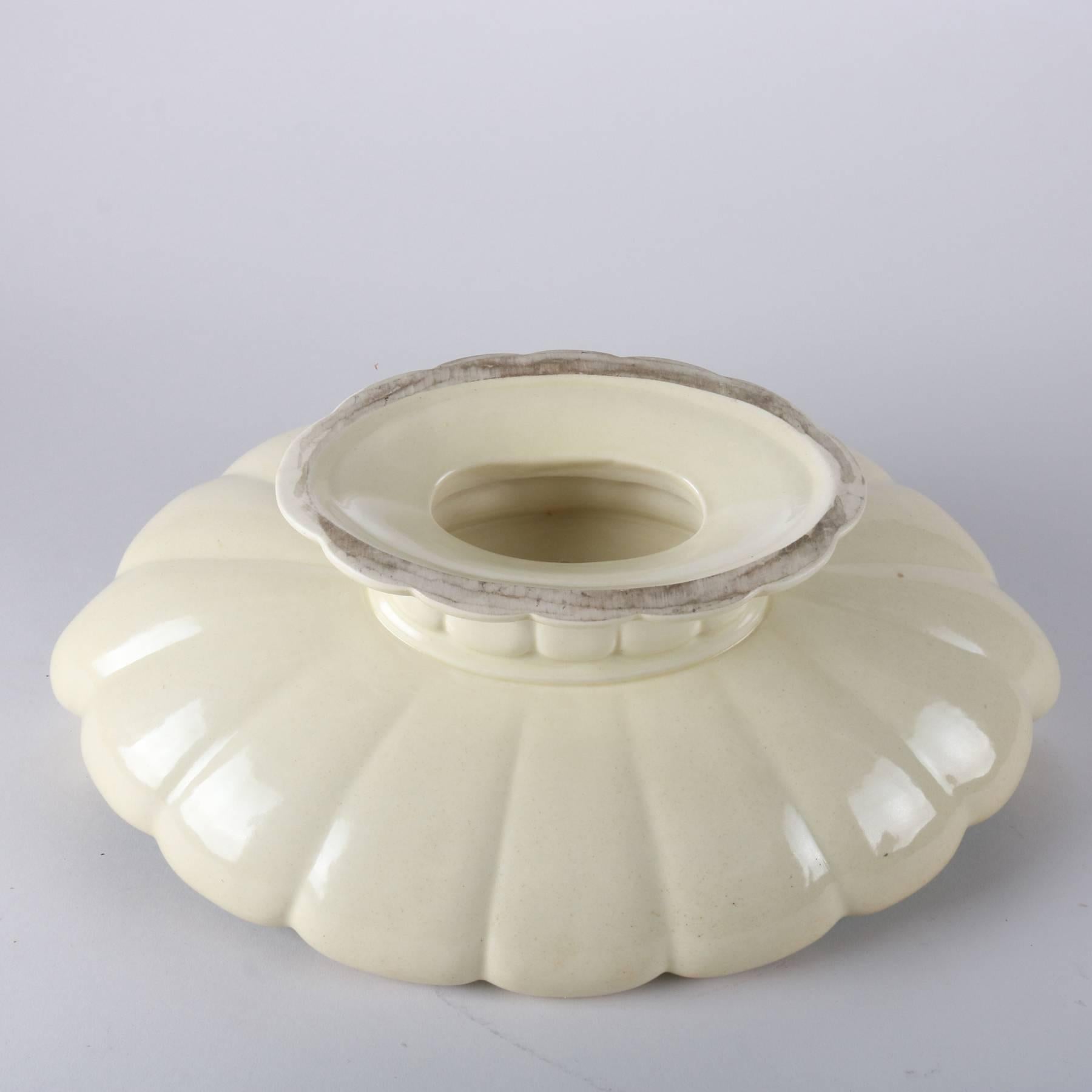 Antique Art Nouveau Cowan Art Pottery Scallop Form Pedestal Center Console Bowl 1