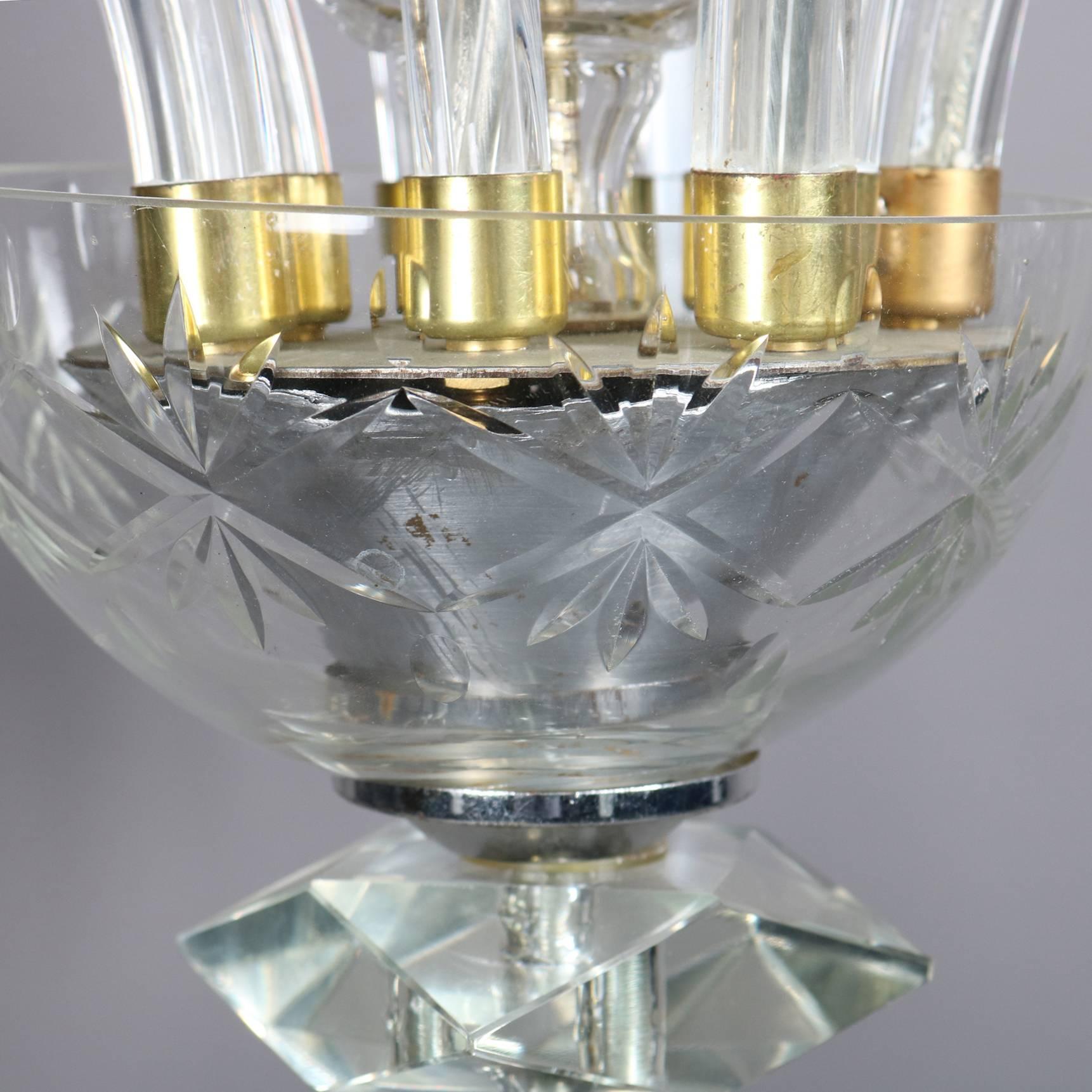 Européen Lustre européen surdimensionné en cristal à dix lumières, XXe siècle en vente
