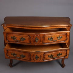 Antique French Louis XV Style Two-Drawer Cherry Locking Commode, 20th Century