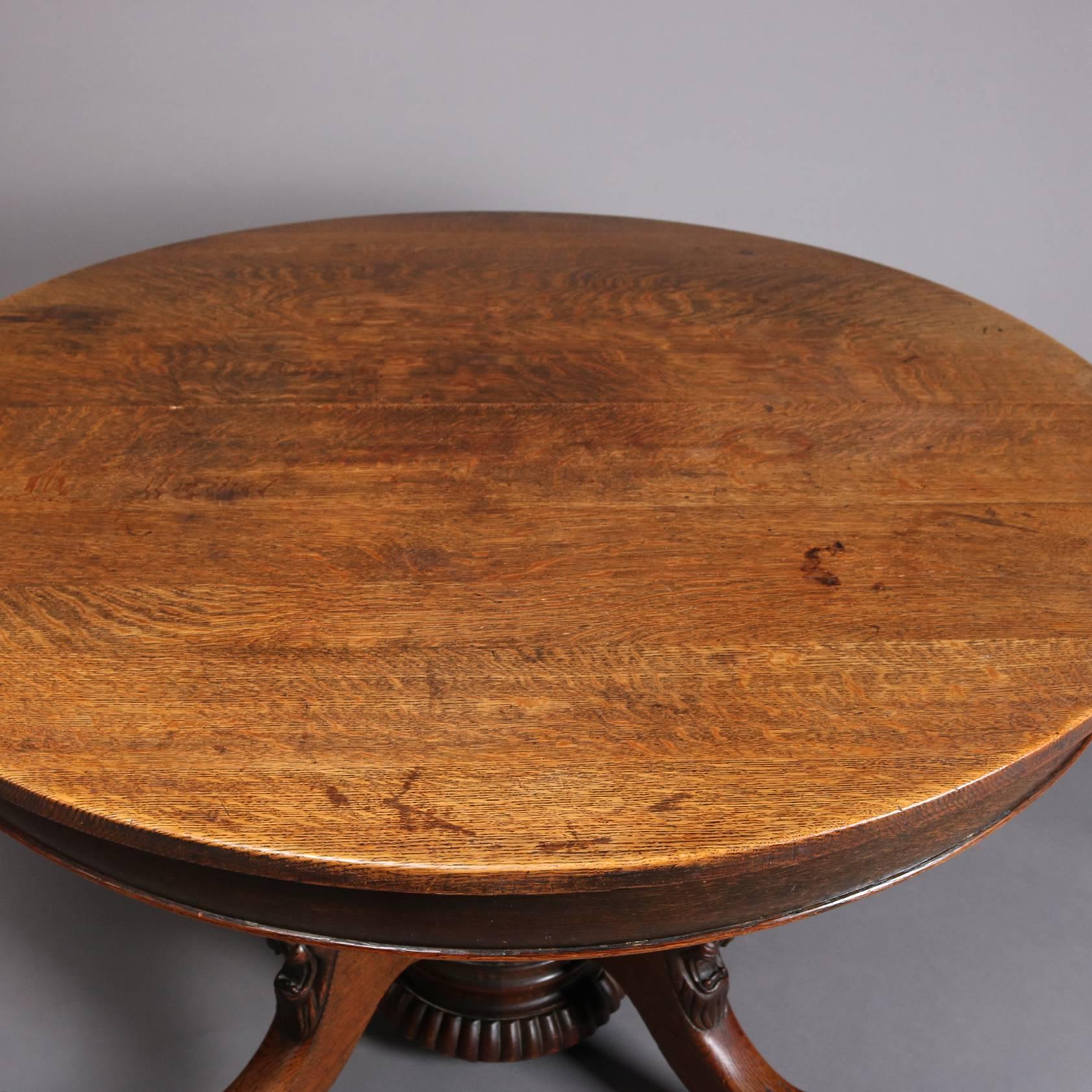 antique dining table with lion heads