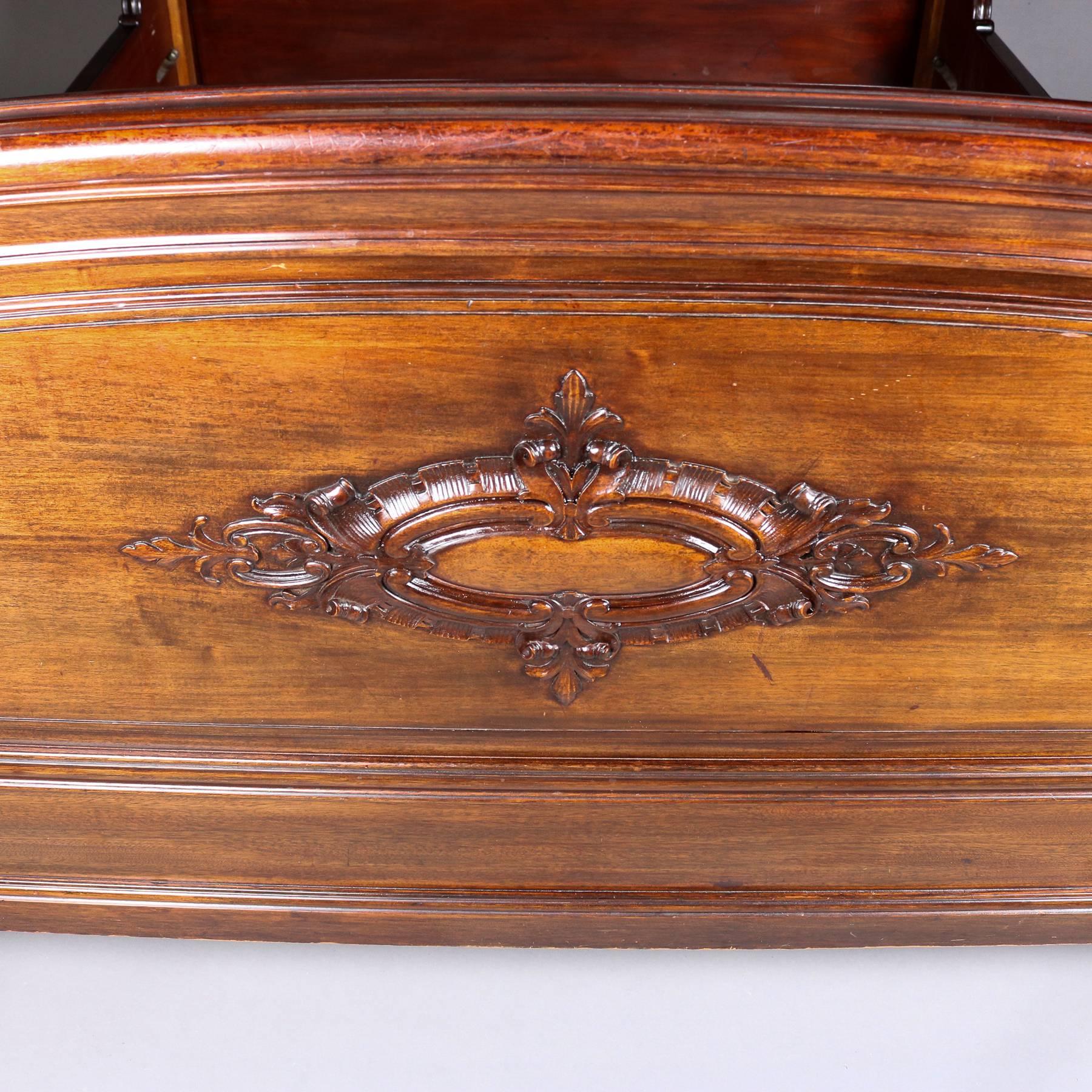 Horner Bros, Carved Mahogany Queen-Size Bed Frame 2