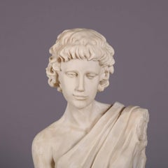 Classical Faux Marble 3/4 Bust Sculpture of Young Caesar, 20th Century