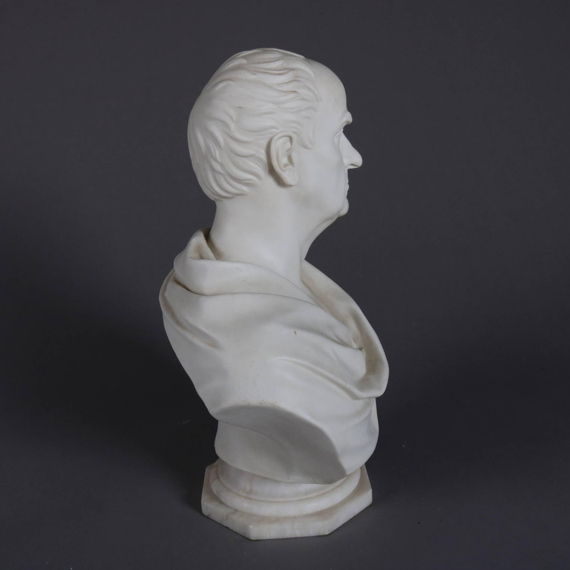 19th Century Oversized English Copeland Parian Bust of Daniel Webster by King