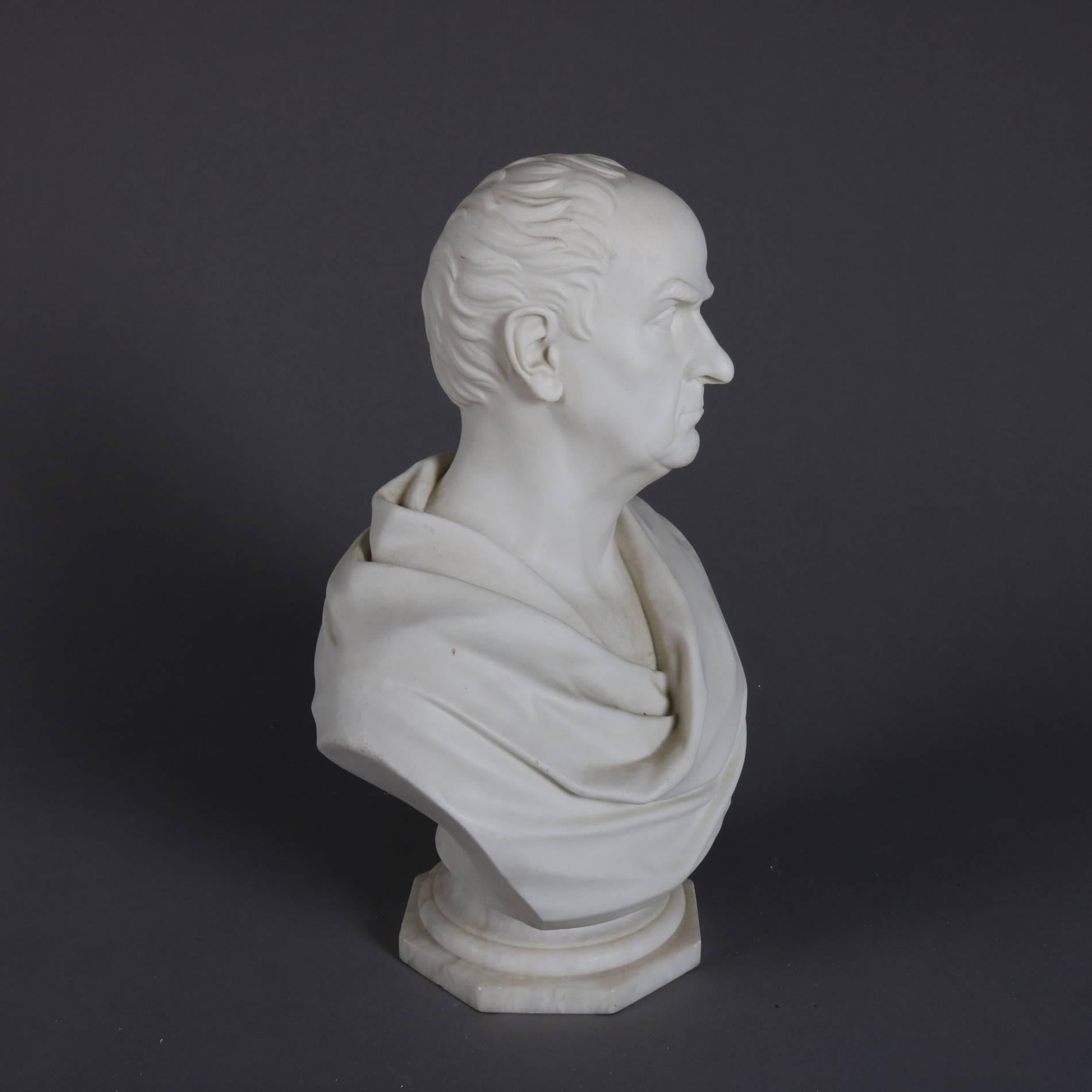 Porcelain Oversized English Copeland Parian Bust of Daniel Webster by King