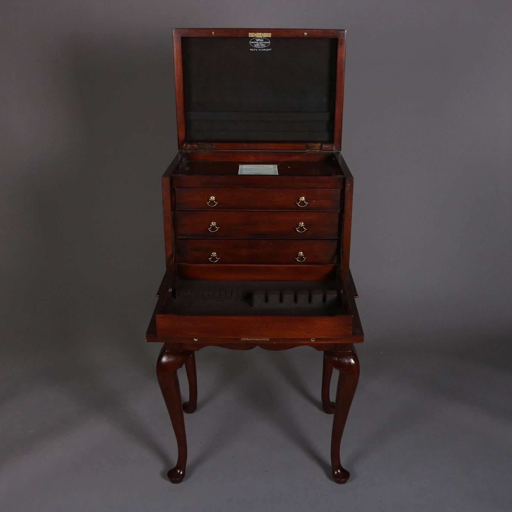 Philadelphia Blue Book Silver Chest by Henkel Harris, VA Galleries, Mahogany In Good Condition In Big Flats, NY