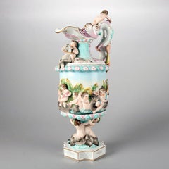 Antique Meissen Figural and High Relief Porcelain Maritime Ewer, Signed