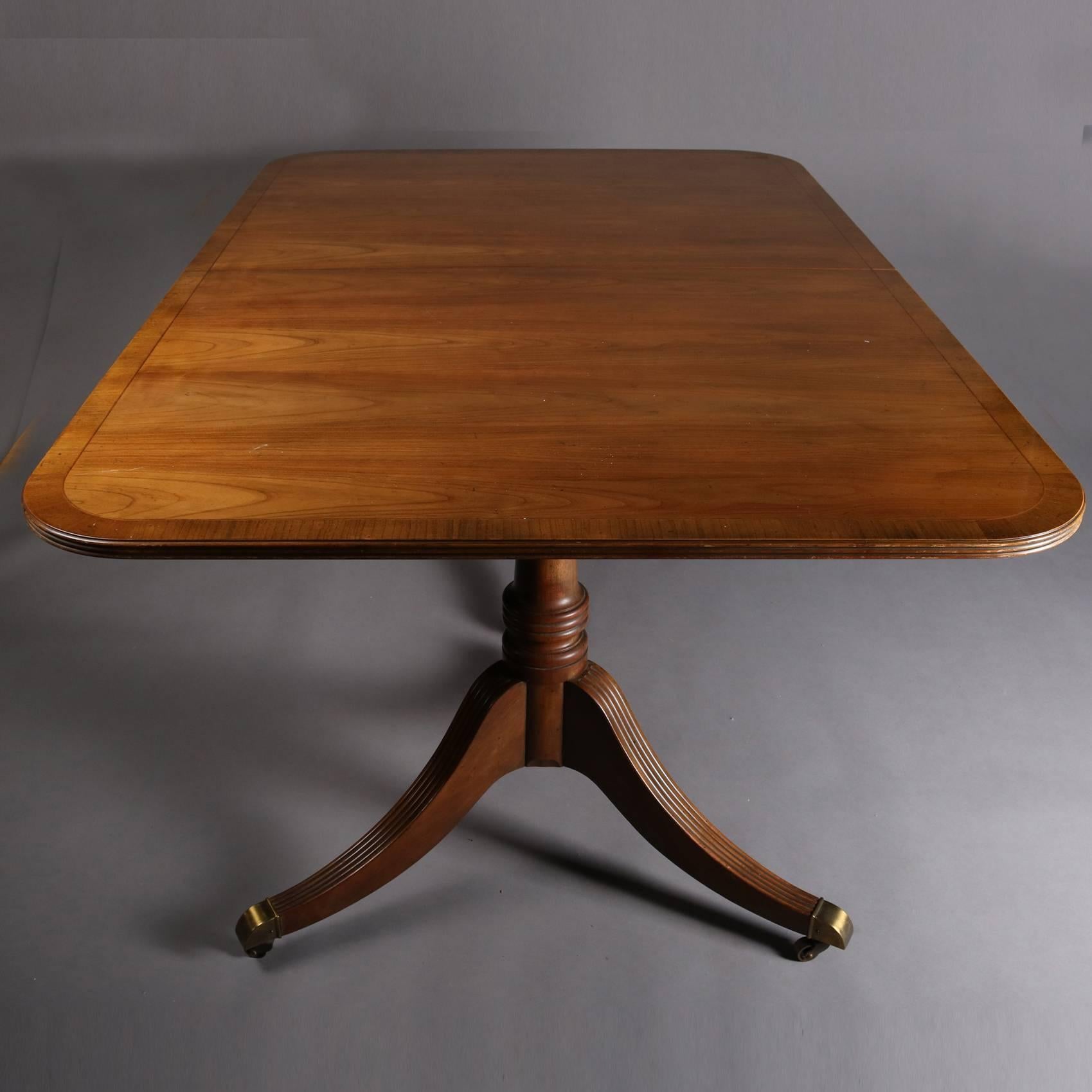 Vintage Mahogany Duncan Phyfe Style Baker Double Pedestal Table, 20th Century 1