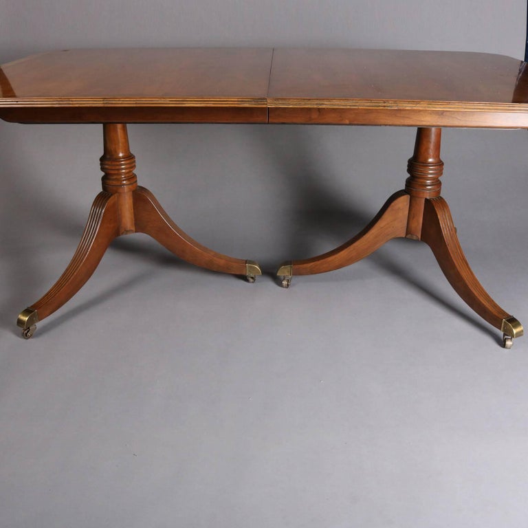 Vintage Mahogany Duncan Phyfe Style, Duncan Phyfe Double Pedestal Dining Room Table