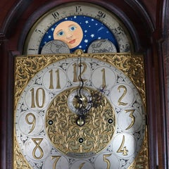 Monumental Antique Durfee & Tiffany Mahogany Moon Phase Tubular Bell Chime Clock