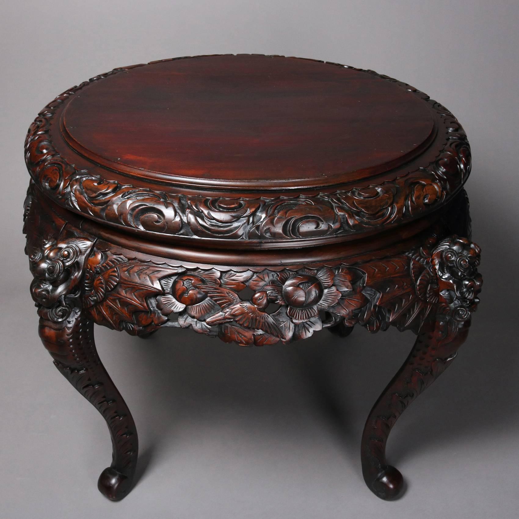 Antique Japanese Carved Hardwood Figural Centre Table, 19th Century 2