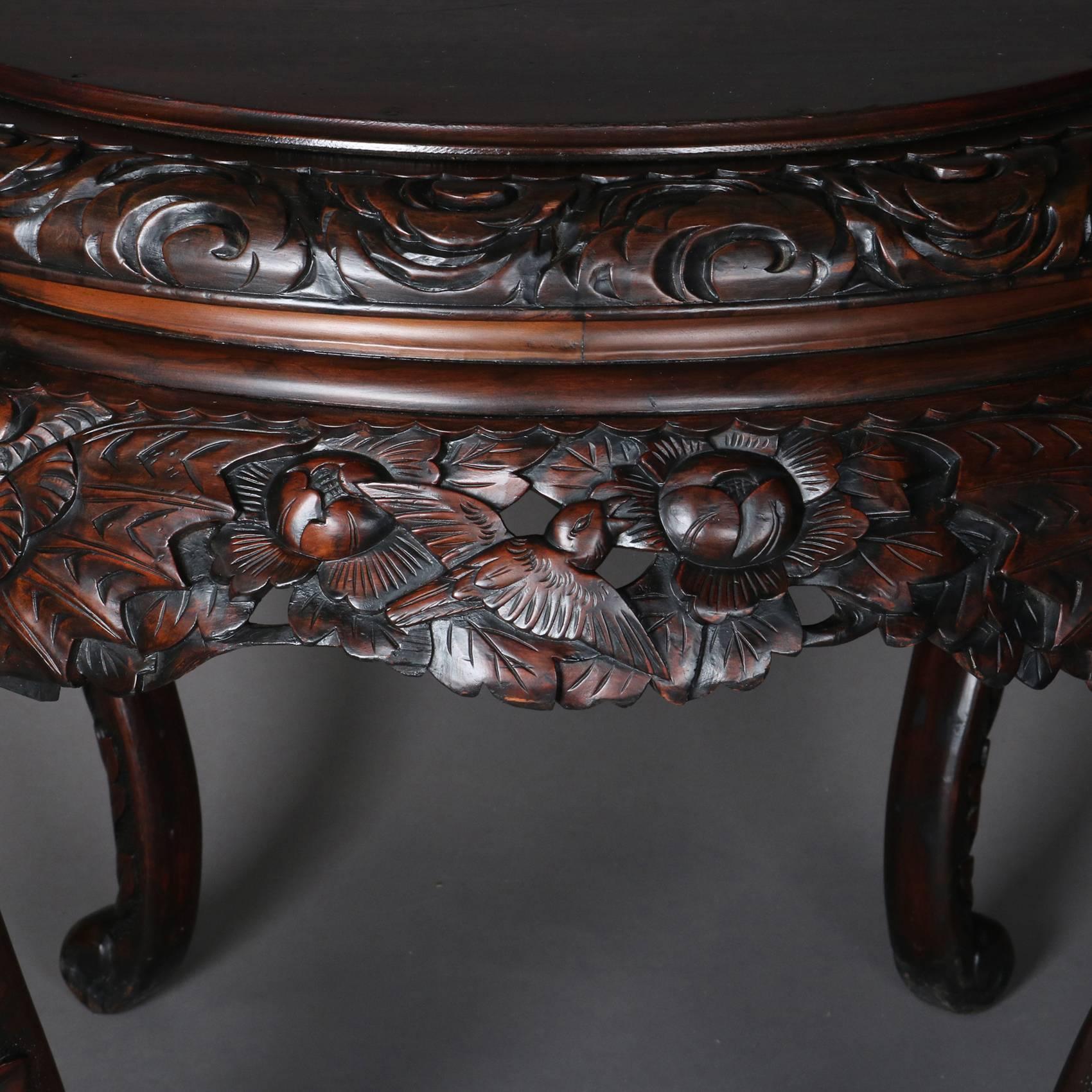 Antique Japanese Carved Hardwood Figural Centre Table, 19th Century 1