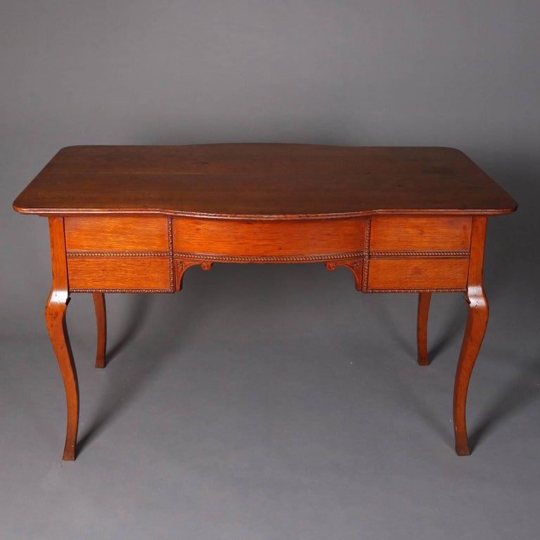 Carved Golden Oak French Style Ladies Writing Desk by R.J. Horner, 20th