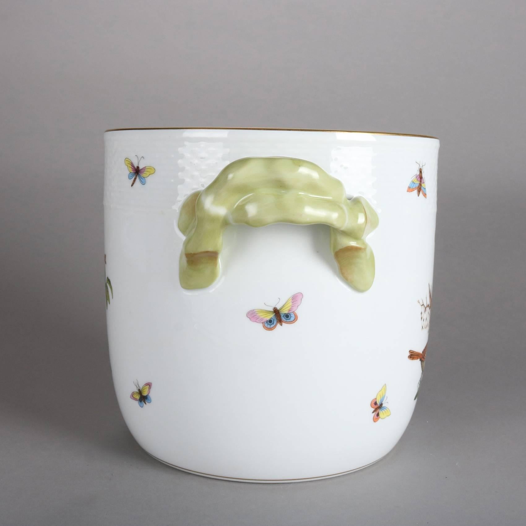 Hand-Painted Hungarian Porcelain Rothschild Bird Ice Bucket by Herend, 20th Century