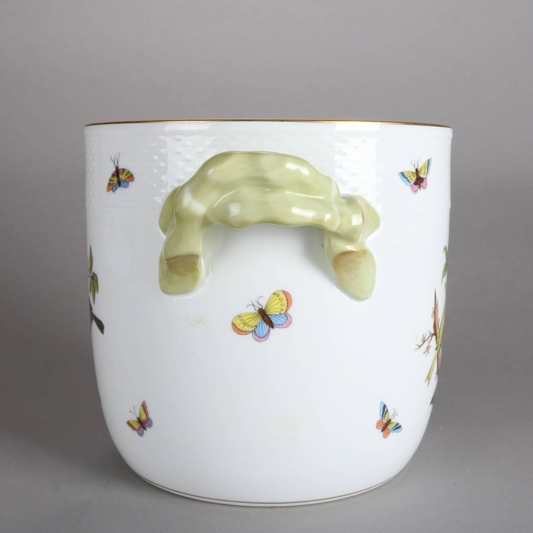 Hungarian Porcelain Rothschild Bird Ice Bucket by Herend, 20th Century In Good Condition In Big Flats, NY