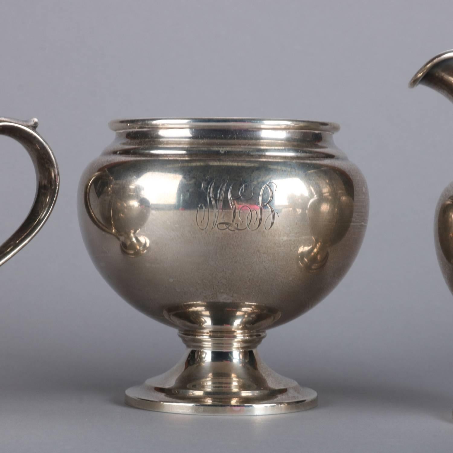 20th Century Five-Piece Gorham Sterling Silver Footed Coffee and Tea Set