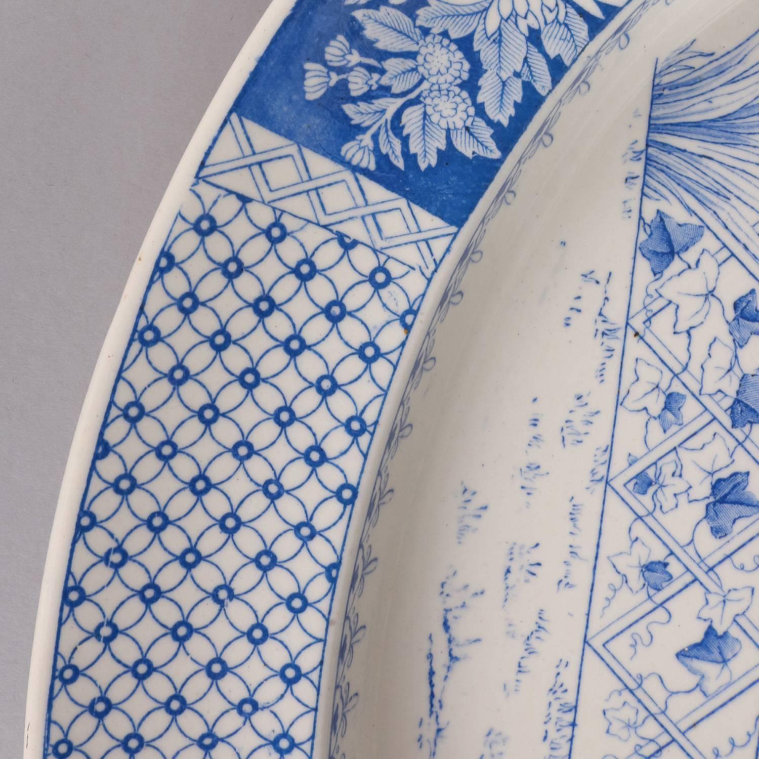 Pair Antique English Aesthetic Movement Copeland Porcelain Trays, 20th Century 1