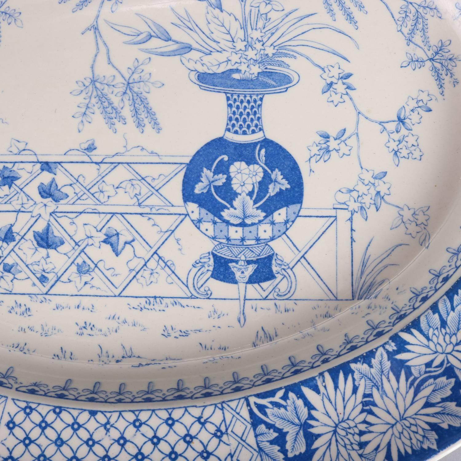 Pair Antique English Aesthetic Movement Copeland Porcelain Trays, 20th Century 3