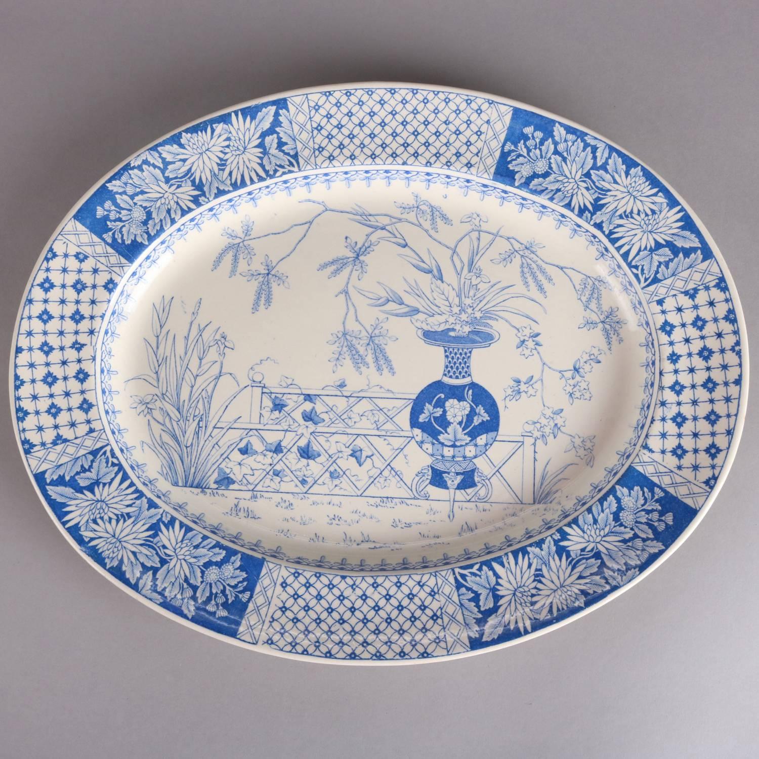 Pair Antique English Aesthetic Movement Copeland Porcelain Trays, 20th Century 2