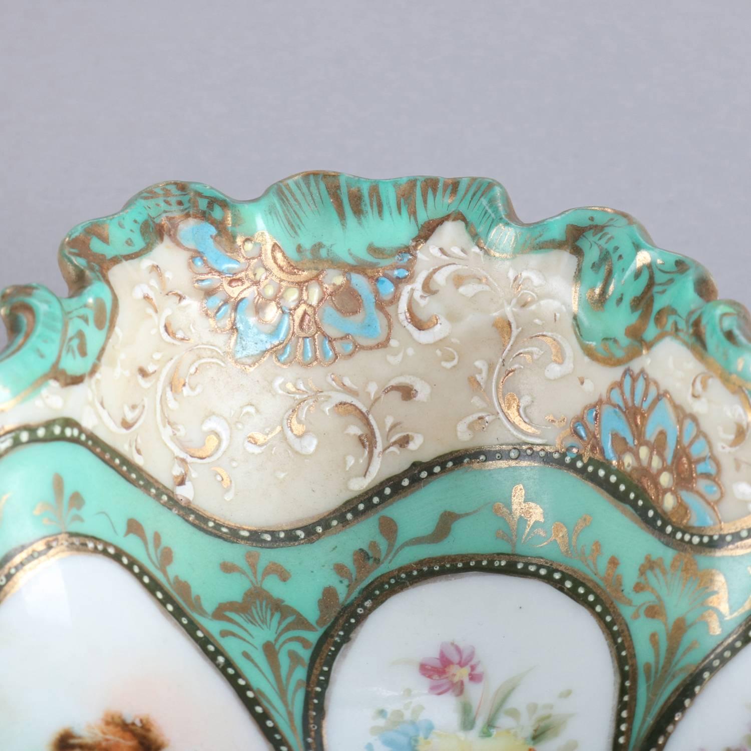 Hand-Painted and Gilt Sevres School Porcelain Portrait Cameo Bowl, 19th Century 3