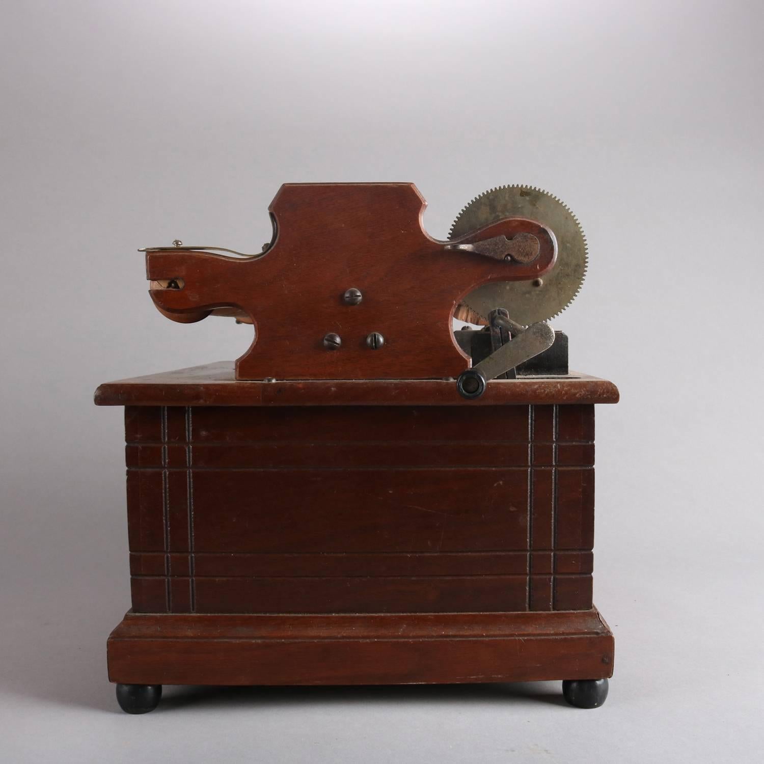 20th Century Antique Roller Organ in Ebonized Banded Walnut Case, 19th Century