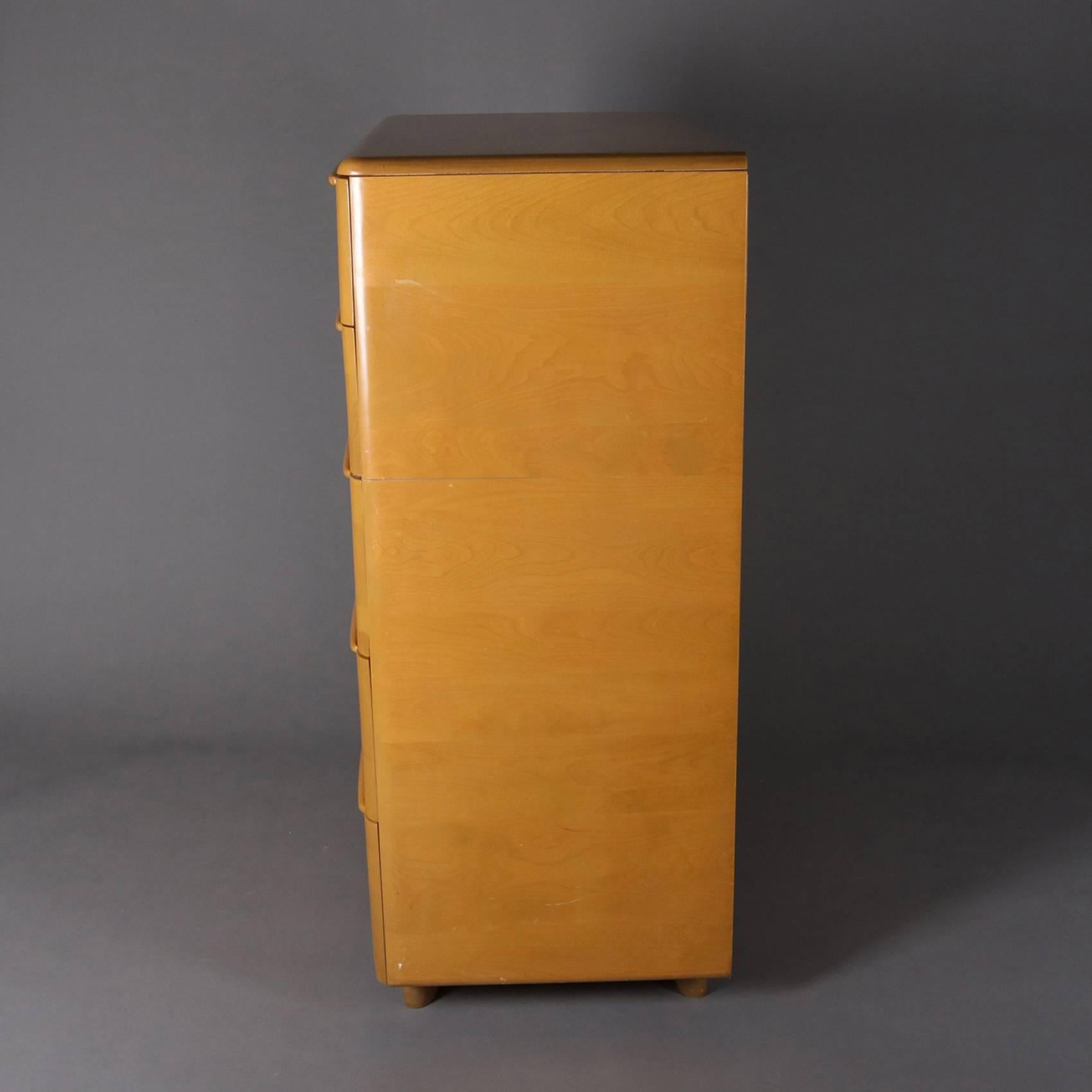 American Mid-Century Modern Heywood-Wakefield Encore Yellow Birch Five-Drawer Dresser