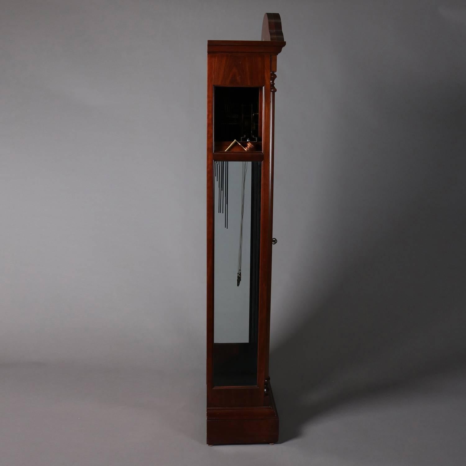 Vintage Mahogany Long Case Moon Phase Clock by Colonial Molyneux, 20th Century 4
