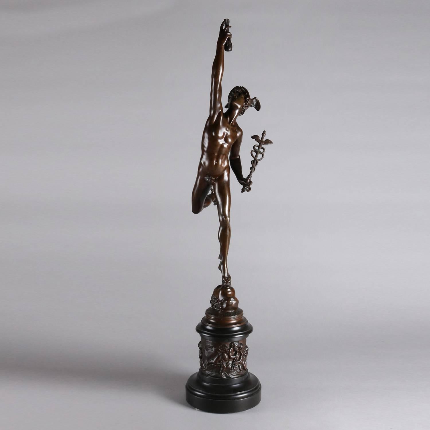 Antique figural Classical bronze sculpture after Giovanni da Bologna's 