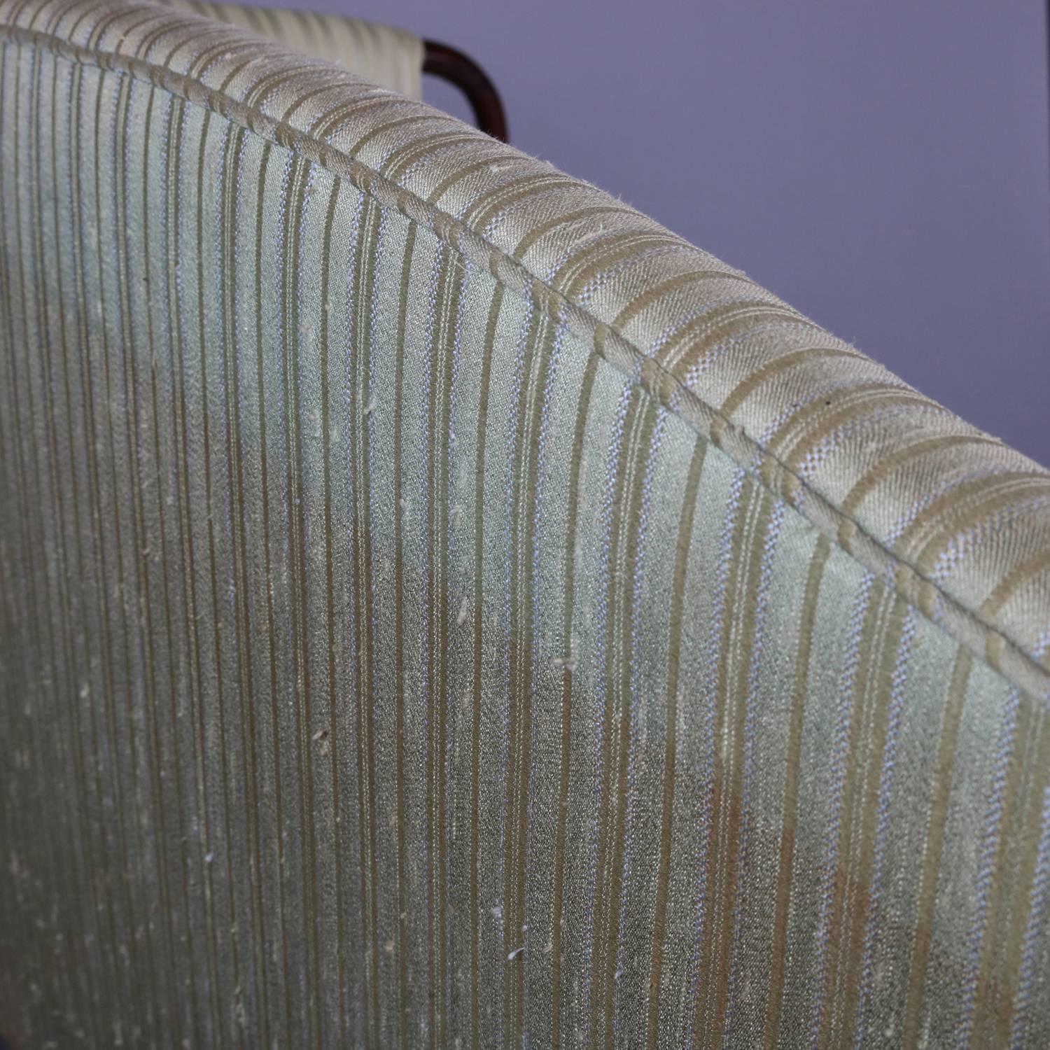 Antique Sheraton Mahogany Camel Back Upholstered Sofa, 20th Century 2
