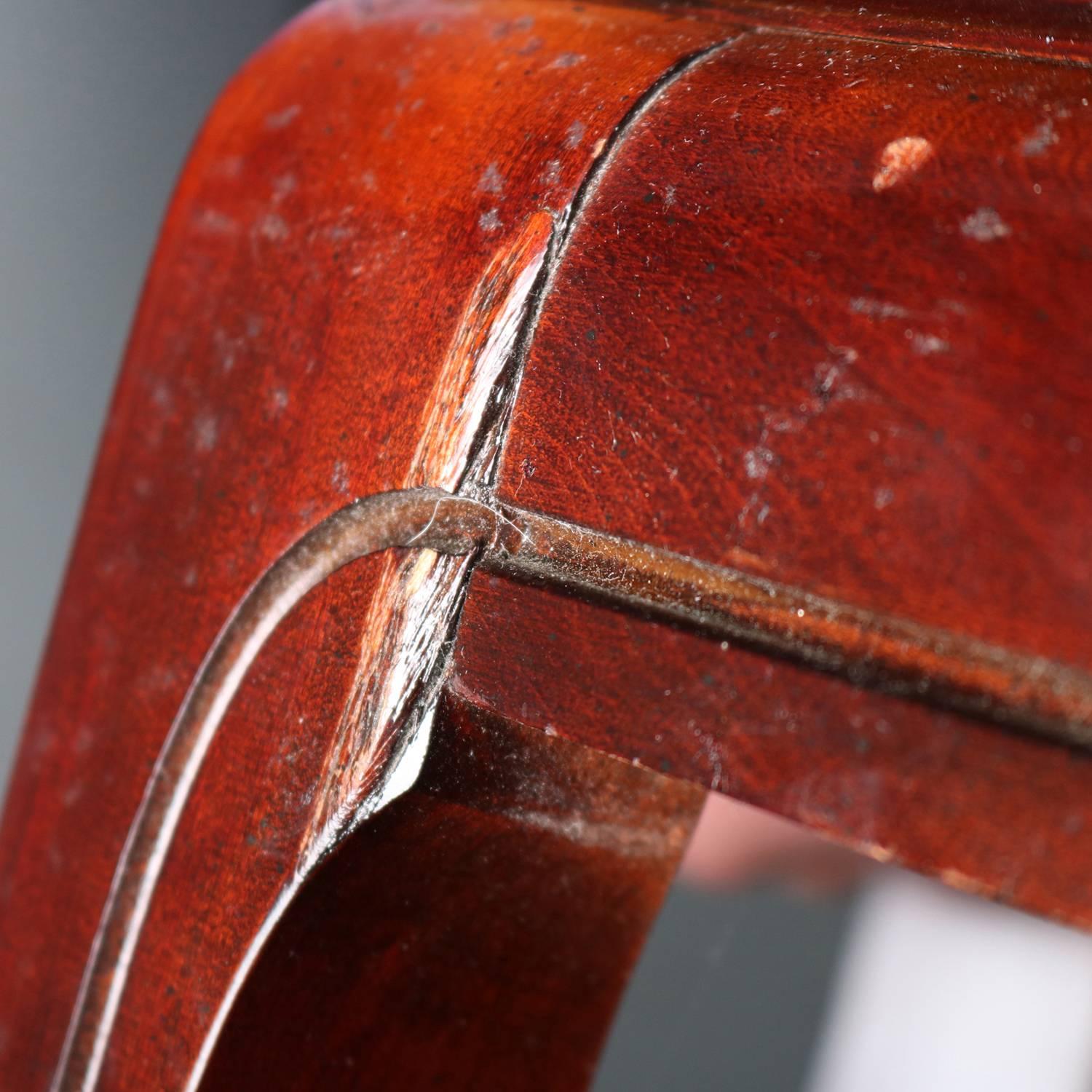 Chinese Style Hexagonal Mahogany, Walnut and Cane Top End Stand, circa 1920 For Sale 4