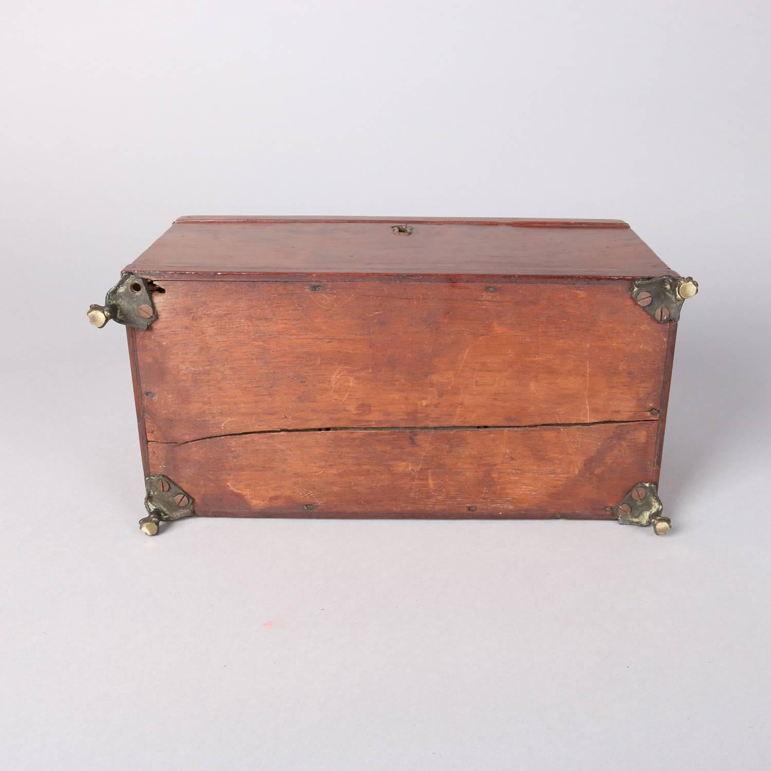 18th Century Antique English Regency Mahogany Claw and Ball Footed Tea Caddy 5