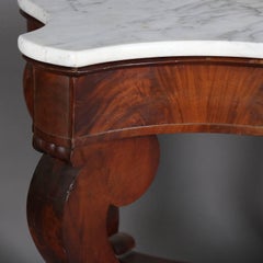American Empire Meeks School Flame Mahogany Marble-Top Centre Table 19th Century