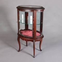 Antique French Louis XV Vernis Martin Mahogany & Ormolu Petite Curio, c 1900