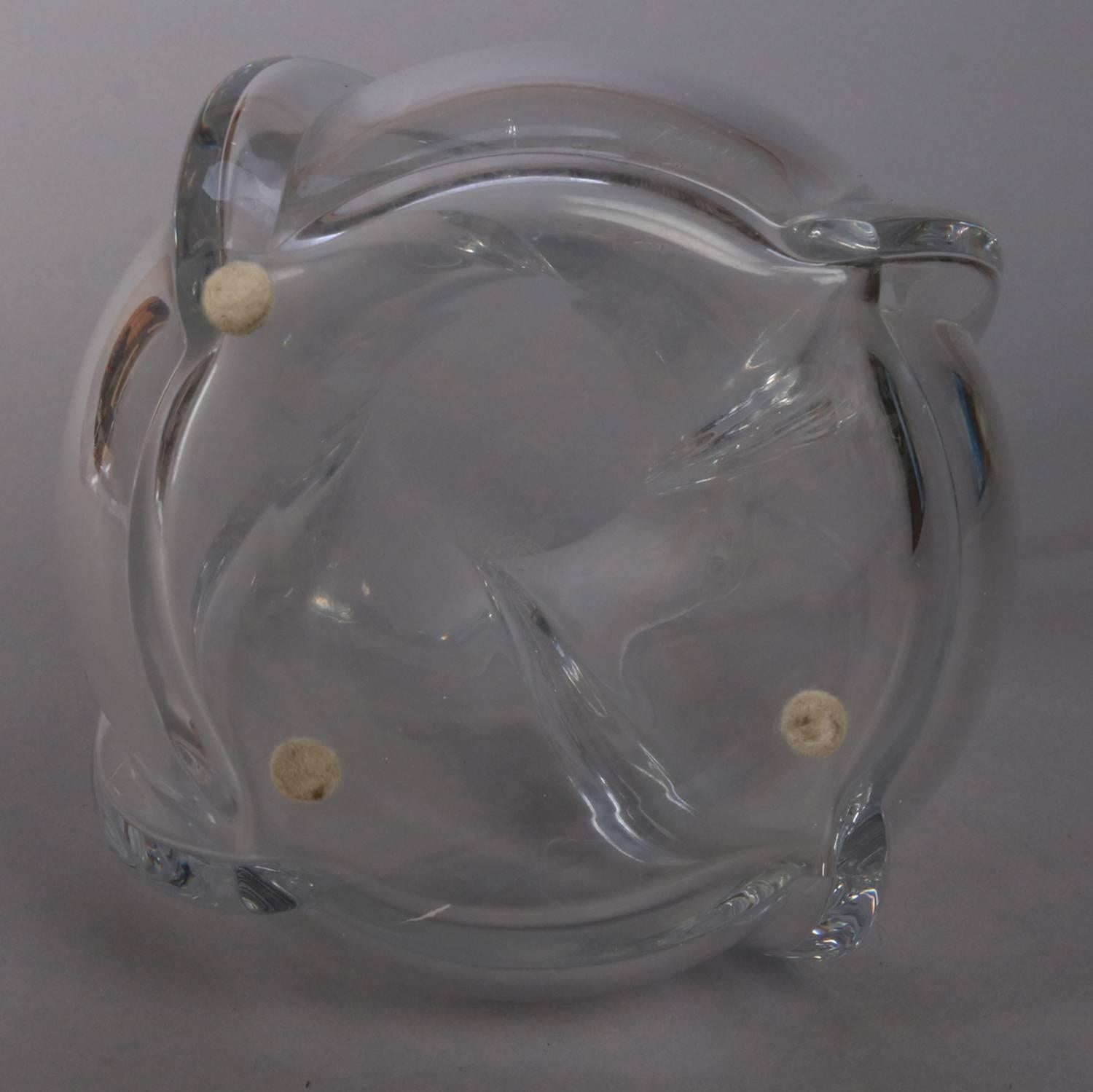 French Baccarat Crystal Large Serpentine Twist Vase, 20th Century 5