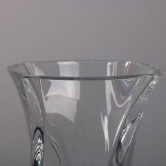 French Baccarat Crystal Large Serpentine Twist Vase, 20th Century