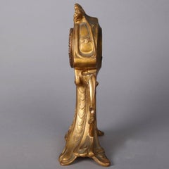 Art Nouveau vergoldete Boudoir-Uhr von New Haven Clock Co.:: frühes 20