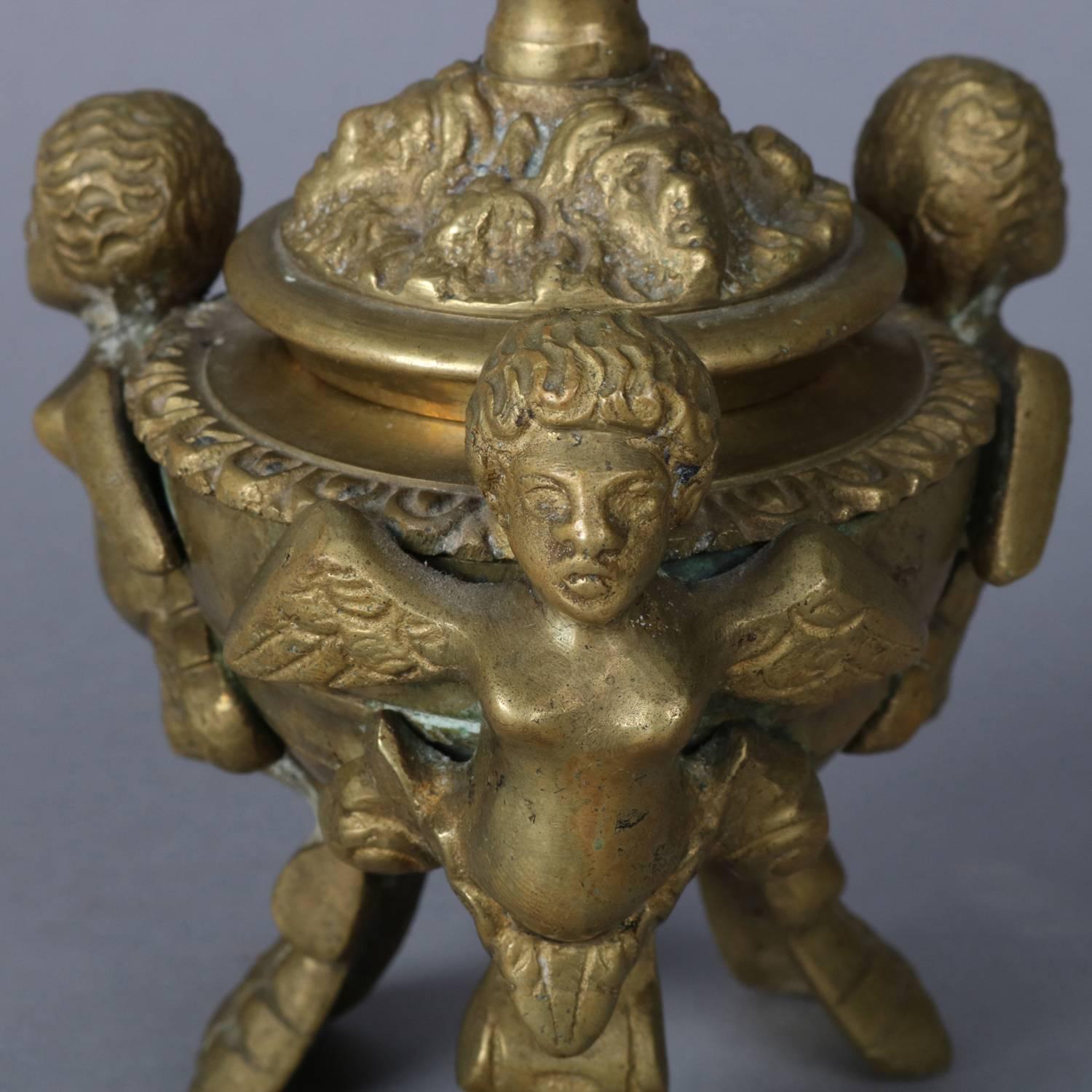 Italian Baroque Figural Cast Brass Censor w/Chimera & Lion, 20th Century 2